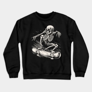 Skeleton Playing Skateboard Crewneck Sweatshirt